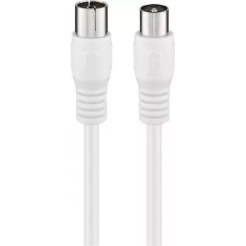 Goobay koaxiální anténní kabel, stínění třídy A+ >85 dB, dvojité stínění, 75 Ohm, 1,5 m, bílý, koax samec na koax samice