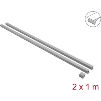 Delock samolepicí kabelový kanál s posuvným víkem 24 x 14 mm, 1 m, 2 ks, šedý, včetně spojky