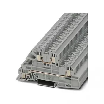 Phoenix 3076031 UTI 2,5-L/L Installation Multi-Level Terminal Block, Screw Connection, 2 Levels, 4 Connections, 2.5 mm², 500 V, 24 A, Grey