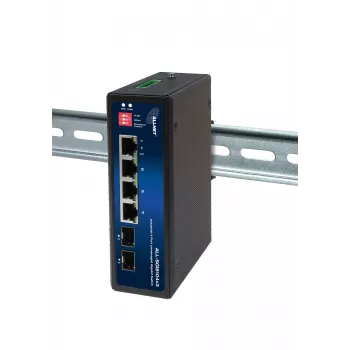 ALLNET ALL-SGI8104v3 průmyslový neřízený Layer 2 switch, 6 portů GbE, 4x GbE RJ45, 2x SFP, bez ventilátoru, IP40