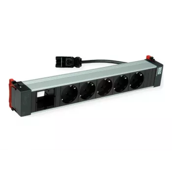 Bachmann POWER FRAME 5x Schuko Socket 1x Custom Module Slot 0.2m GST18i3 Black
