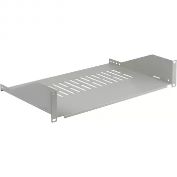 EFB ELEKTRONIK 19 inch 2U pevná police, hloubka 300 mm, nosnost 22 kg, světle šedá RAL 7035
