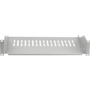 EFB ELEKTRONIK 19 inch 2U pevná police, hloubka 300 mm, nosnost 22 kg, světle šedá RAL 7035