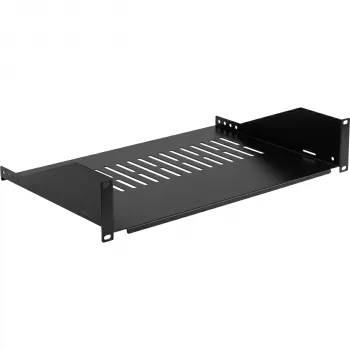 EFB ELEKTRONIK 19 inch 2U pevná racková police, hloubka 300 mm, nosnost 22 kg, černá RAL 9005