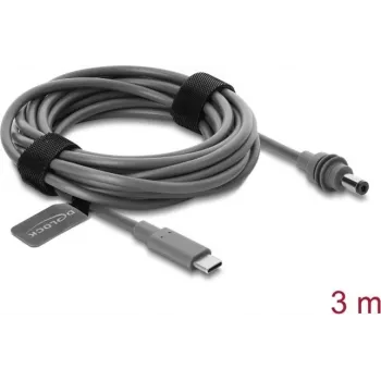 Delock napájecí kabel USB Type-C™ na DC 5,5 x 2,1 mm pro Starlink Mini, 3 m, šedý