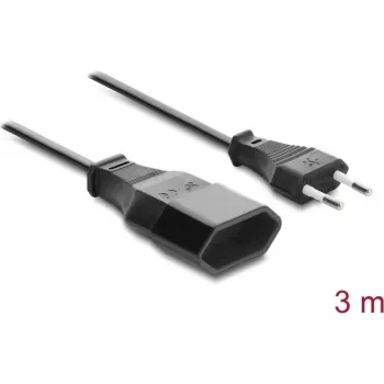 Prodlužovací kabel Delock Europlug CEE 7/16 vidlice na zásuvku 2 x 0,75 mm², 3 m, černý