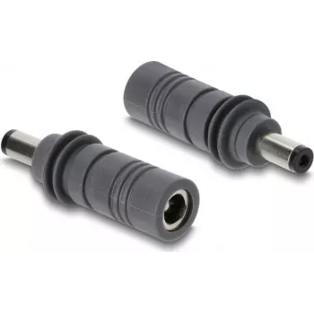 Delock adaptér DC 5,5 x 2,1 mm na DC 5,5 x 2,1 mm, kompatibilní se Starlink Mini, šedý