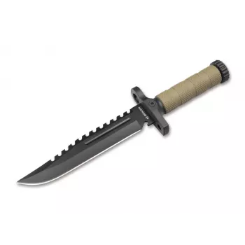 Boker Magnum M-Spec Survival Knife 02SC005 Fixed Blade 440A Steel G-10 Handle Kydex Sheath with Fire Starter and Sharpener