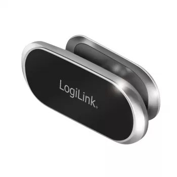 Magnetický držák telefonu do auta na výdech ventilace LogiLink, stříbrný – otočný o 360°, neodymové uchycení, univerzální
