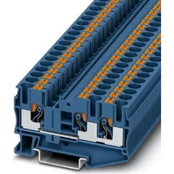 Phoenix 3211485 PT 6-TWIN BU Feed-Through Terminal Block, Push-in, Blue