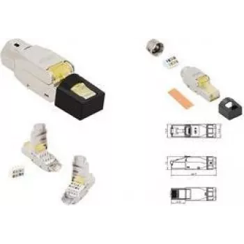 LogiLink MP0085 Cat.8.1 RJ45 konektor pro montáž v terénu, stíněný, extra krátký