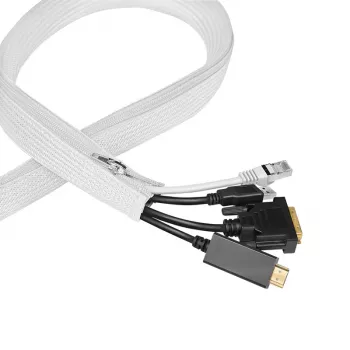 LogiLink kabelová chránička se zipem, polyester, průměr 50 mm, bílá, 2 m