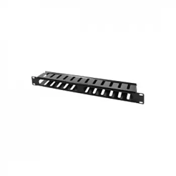 LogiLink 19 inch 1U panel pro vedení kabelů s krytem, černý