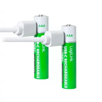 LogiLink LR03RCB2 USB-C nabíjecí AAA Li-Ion baterie, 1,5V, 2 ks