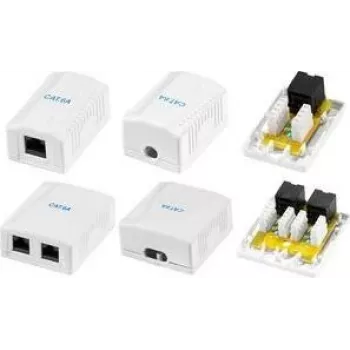 LogiLink Cat.6A nástěnná krabice s 1 portem RJ45, bílá (RAL 9003)