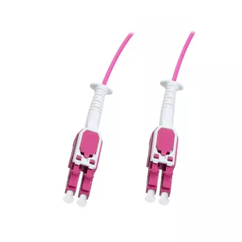 LogiLink Uniboot Push-Pull LC-LC OM4 multimodový optický propojovací kabel, 1,0 m, LSZH, Heather Violet