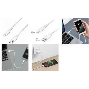 LogiLink CU0255 USB 2.0 kabel, USB-A na USB-C, 3 m, bílý, 480 Mbps, data a nabíjení