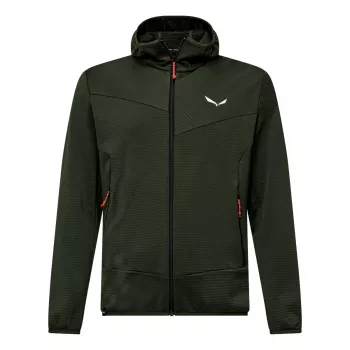 Fleeceová bunda s kapucí Salewa Puez Altavia PL HD pánská Dark Olive velikost M