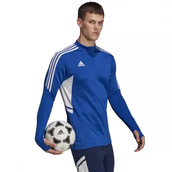 Pánská tréninková mikina adidas Condivo 22 1/2 zip modro-bílá HA6271