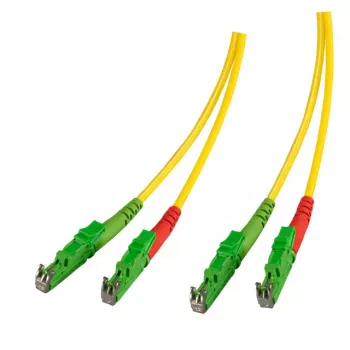 EFB Elektronik O0933.30 E2000/APC to E2000/APC Single-Mode Duplex Fiber Patch Cable, OS2, 2 m, LSZH, Yellow