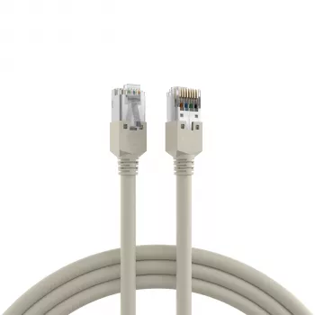 EFB Elektronik K8452.50 RJ45 Patch Cable Cat.5e F/UTP LSZH, Draka UC300 TM11, 4x2 x AWG26/7, Gold-Plated Contacts, 50 m, Grey