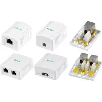 Povrchová krabice LogiLink NP0097 Cat.6A, 2x RJ45, stíněná, bílá