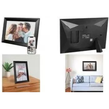 LogiLink digitální fotorámeček 10,1 inch IPS dotykový displej Wi-Fi s aplikací Uhale, černý