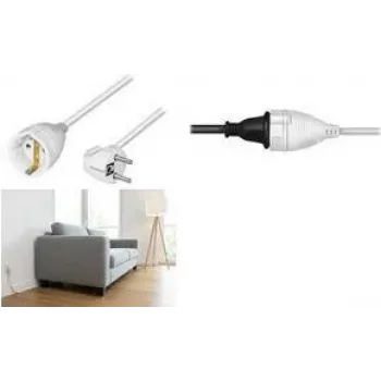 LogiLink LPS106 prodlužovací kabel, CEE 7/7 úhlová zástrčka na CEE 7/3 zásuvka, bílý, 5 m