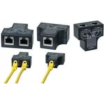LogiLink RJ45 Port Doubler T-adapter, 1x RJ45 zásuvka na 2x RJ45 zásuvka, 10/100 BaseT, černý (MP0137)