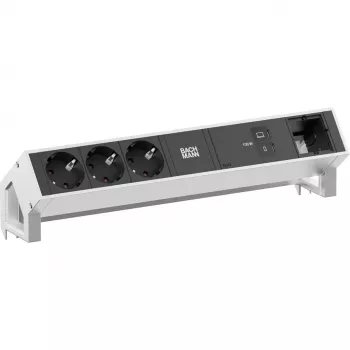 Bachmann DESK2 3× CEE7/3 1× USB-C 100 W 1× CM 0,2 m INOX