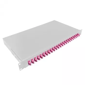 LogiLink F24LC4G 24portový LC Duplex optický patch panel, 1U 19 inch racková montáž, šedá ocel