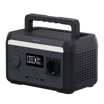 Přenosná elektrárna LogiLink 300W, LiFePO4 akumulátor, 288Wh, čistá sinusovka, 60W USB-C PD, QC3.0, Solar Ready