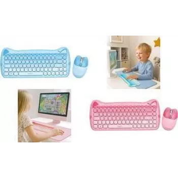 Sada klávesnice a myši LogiLink Kids Keyboard 2.4G Combo Set, růžová