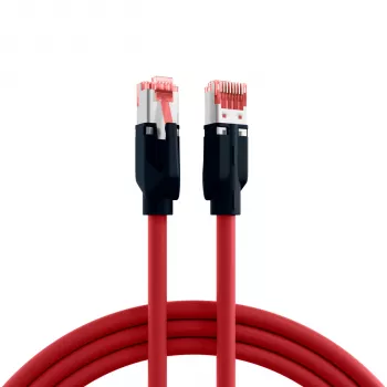 EFB Elektronik K8048PUI30 RJ45 průmyslový patch kabel Cat.6A S/FTP PUR, Draka UC900 TM21, plášť odolný oleji a UV, 4x2 x AWG26/7, 30 m, červený