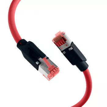 EFB Elektronik K8048PUI30 RJ45 průmyslový patch kabel Cat.6A S/FTP PUR, Draka UC900 TM21, plášť odolný oleji a UV, 4x2 x AWG26/7, 30 m, červený