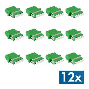 LogiLink LC Quad sada optických adaptérů, 12 kusů, zelená, s přírubou, SC Duplex Breakout