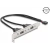 Delock USB 2.0 slotová záslepka se 2 x EASY USB Type-A porty