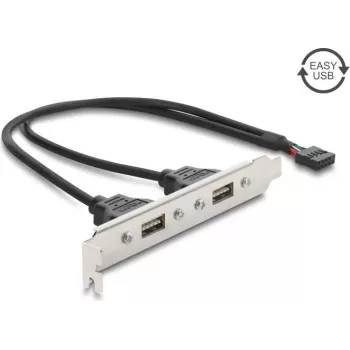 Delock USB 2.0 slotová záslepka se 2 x EASY USB Type-A porty