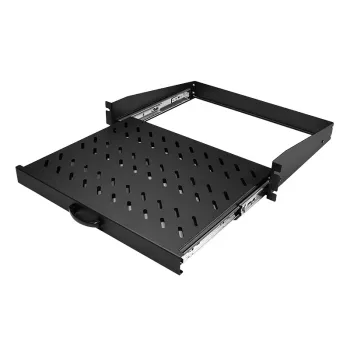 LogiLink 19 inch výsuvná konzolová police 2U, hloubka 350 mm, nosnost 30 kg, černá