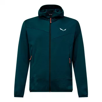 Pánská fleecová bunda s kapucí Salewa Puez Altavia Polarlite, Pond Blue