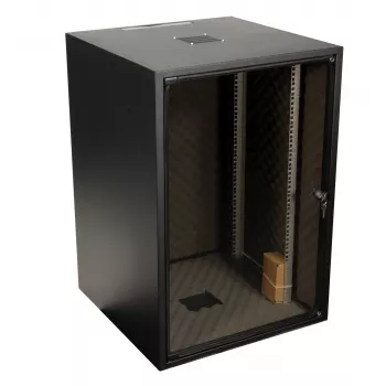EFB OFF-1868TS.V1RW-AK 18U 19 inch Floor-Standing Server Cabinet, 800 kg Static Load, Tempered Glass Door, Black RAL 9005