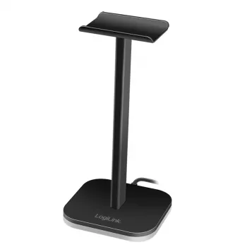 Stojan na sluchátka LogiLink s RGB osvětlením černý