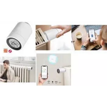 Chytrá termostatická hlavice radiátoru LogiLink Zigbee s LCD displejem kompatibilní s Tuya bílá