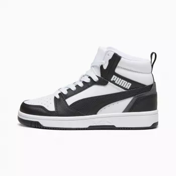 Dětské tenisky Puma Rebound V6 Mid bílé černé 393831 01 velikost 38