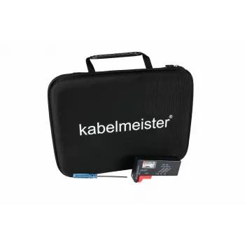 Kabelmeister pouzdro na baterie s integrovaným testerem pro AA, AAA, C, D, 9V a knoflíkové články - černé