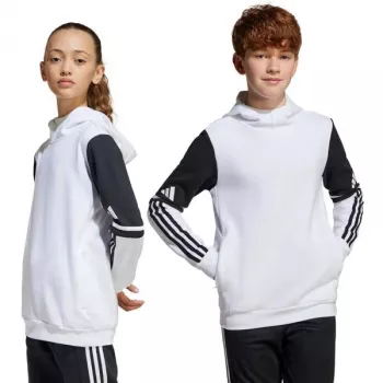 Mikina s kapucí adidas Squadra 25 dětská bílá JD4807 140 cm