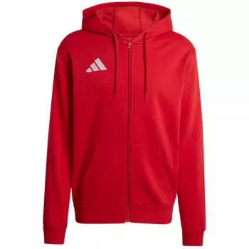 Mikina s kapucí na zip adidas Entrada 26 pánská červená velikost S