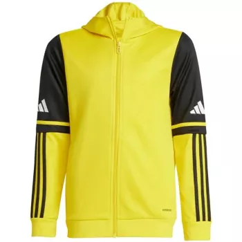 Mikina s kapucí Squadra 25 adidas pro děti žluto-černá 140 cm