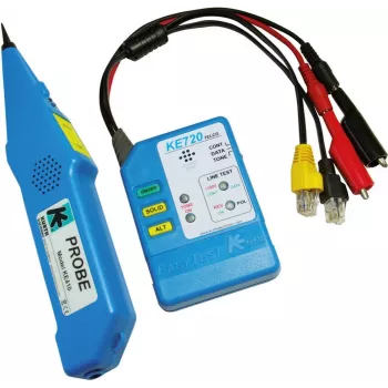 Tester síťových kabelů Kurth Electronic KE 701 s tónovým generátorem, RJ45/RJ11/Coax, ochrana 240 V
