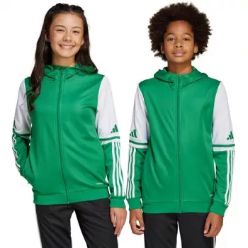 Mikina s kapucí adidas Squadra 25 pro děti zelená/bílá 152 cm